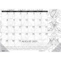 House Of Doolittle House of Doolittle HOD1875 22 x 17 Academic Doodle Monthly Desk Pad Calendar; Black & White HOD1875